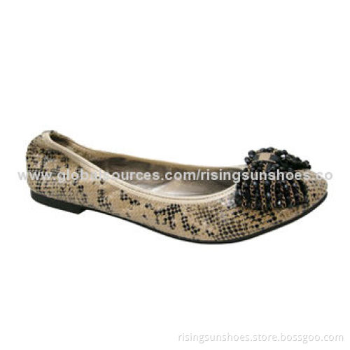 Women's Ballet Dance Shoe with Snake PU Upper and Various Colors/Designs, Customized Logos Welcomed